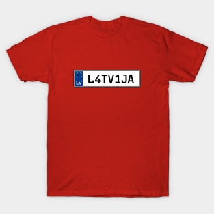 Latvia car license plate T-Shirt